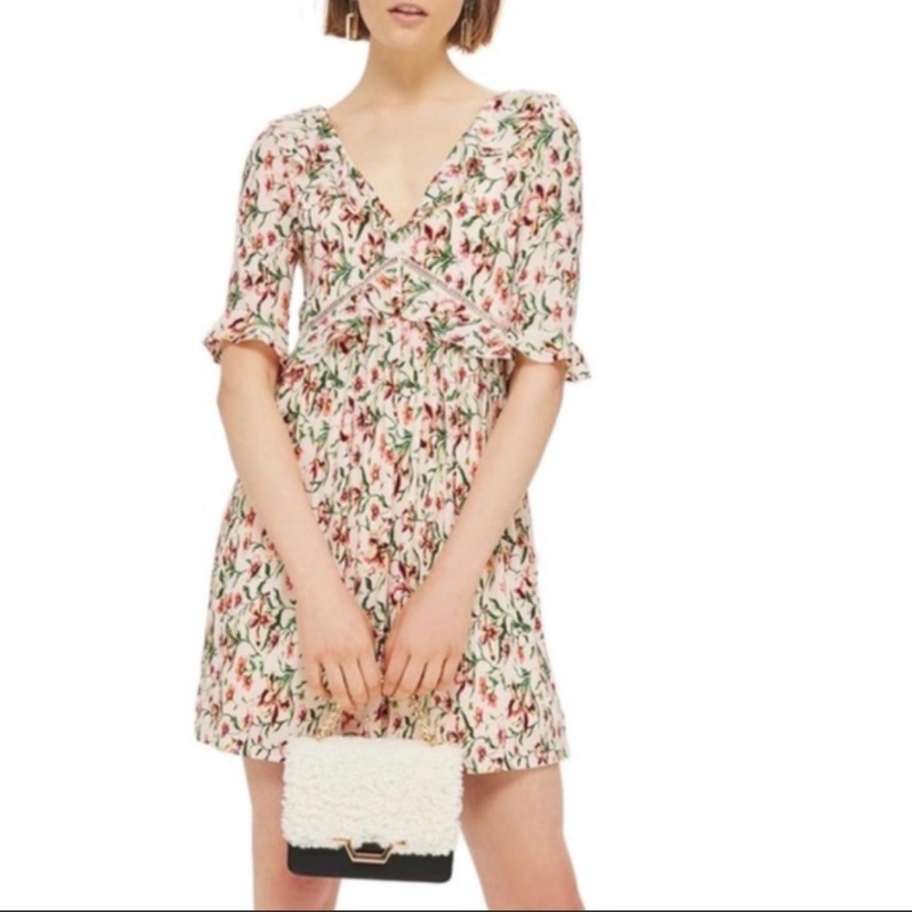 TopShop pink floral dress. Size US 6.